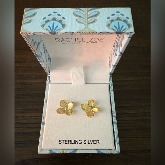 NEW Rachel Zoe gold flower earrings - Picture 1 of 4